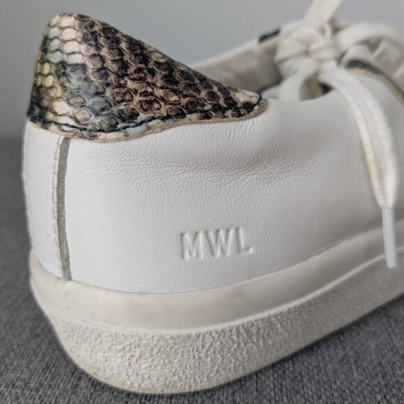 Madewell Sidewalk Low-Top Sneakers in Snake-Embossed Leather – Women's size 8 - Picture 7 of 7